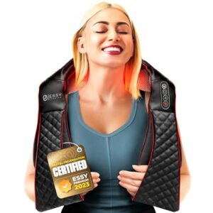 Essy® Neck and Shoulder Massager with Heat Back Massager Deep Tissue for Women Men Neckrelax Neck Pain Relief Massage Machine Shoulder Massager with Heat Shiatsu Massager Neck Relax Massage Bel