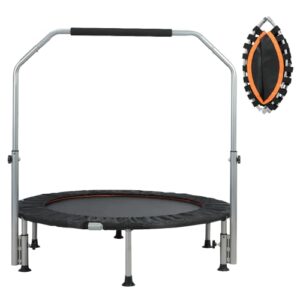 Panana Foldable Mini Trampoline Fitness Trampoline Rebounder,Exercise Trampoline with Adjustable Foam Handle