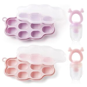 btrfe Baby Breastmilk Popsicle Molds & Baby Fruit Feeder (2 Pack)