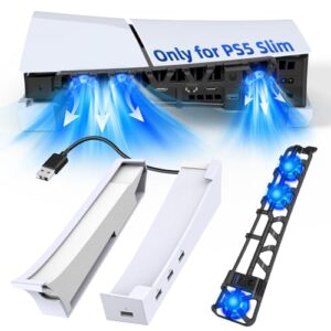 FASTSNAIL Horizontal Stand & Cooling Fan for PS5 Slim Digital/Disc