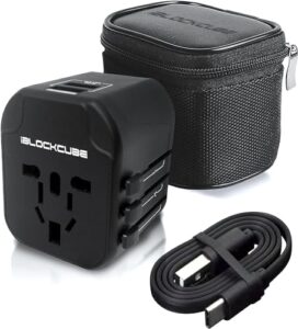 iBlockCube Worldwide Travel Plug Adapter with 2 USB (2.4A) Charging Ports