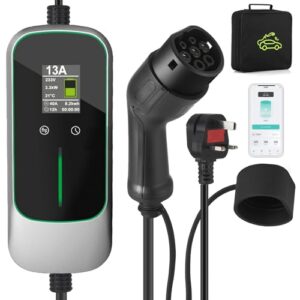 Portable Type 2 Charging Cable UK 3 PIN WIFI Control Model 2 Adjustable Current 8A/10A/13A/16A 8M