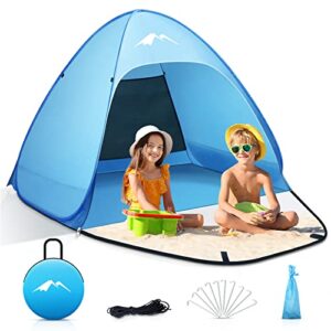 Purebox Pop Up Beach Tent Small (for 1-3 Persons)/ Large (for 2-4 Persons) Double Zipper UV Protection Portable Extra Light Garden BBQ Hiking Te