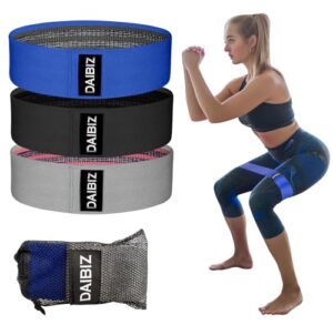 DAIBIZ Premium Resistance Bands For Women and Men With 3 Tensile Strengths Non Slip Exercise Bands