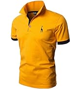 KUNJLELP Men's Regular-Fit Cotton Pique Polo Shirt Short Sleeve Golf Polos