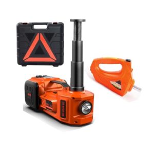 KINGCAV 5 Tons Electric Car Jack Kit Hydraulic Floor Jack 12V Emergency Car Kit 155-450mm Lifting Range Car Jack Trolley with Wrench Spanner Air Inflating