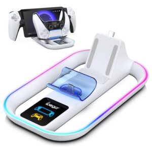 Charging Dock for Playstation Portal Remote Player and PS5 Controller with RGB Light