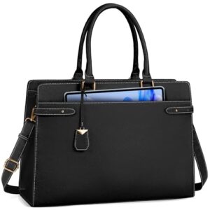 NEWHEY Laptop Bags for Women 15.6 Inch Tote Bag Handbags Women Large Work Bags PU Leather Shoulder Bag Ladies Briefcase for Office Business Shopping School