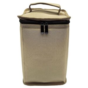 Kexpery Fuel ​Cylinder Storage Bag 600D Oxford Cloth Butane Fuel Canister Cover Anti-Collision Camping Lantern Gas Bag with Handle for Outdoor Camping Cooking Travel Picnic (Small Khaki)