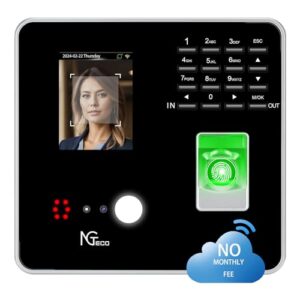 NGTeco TC1 Cloud Clocking in Machine for Employees Small Business with Face