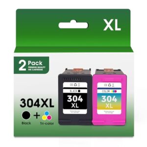 hkcnink 304XL 304 ink cartridges combo pack Replacement for hp ink 304 for hp 304 ink cartridges combo pack for hp Envy 5020 5000 5010 5030 5032 DeskJet 3760 2600 2622 2630 (1Black/1Tri-Color