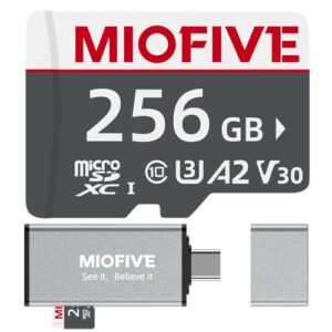 Miofive microSDXC Memory Card - Ultimate Micro SD Card with USB 3.0 Type-C Card Reader 170MB/s