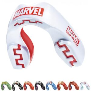 Marvel Logo Sports Mouthguard Dual Layer Premium Protection Adults Gum Shield with Case for Boxing
