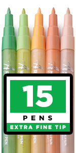 Paint pens for Rock Painting, Stone, Ceramic, Glass, Wood. Set Acrylic Paint Markers Extra-fine tip