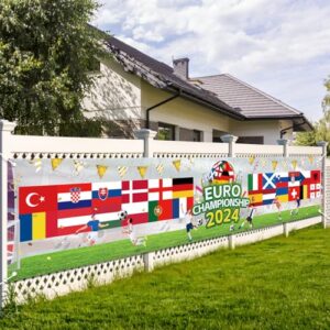 AhfuLife Euro Football 2024 Backdrop Banner Flags