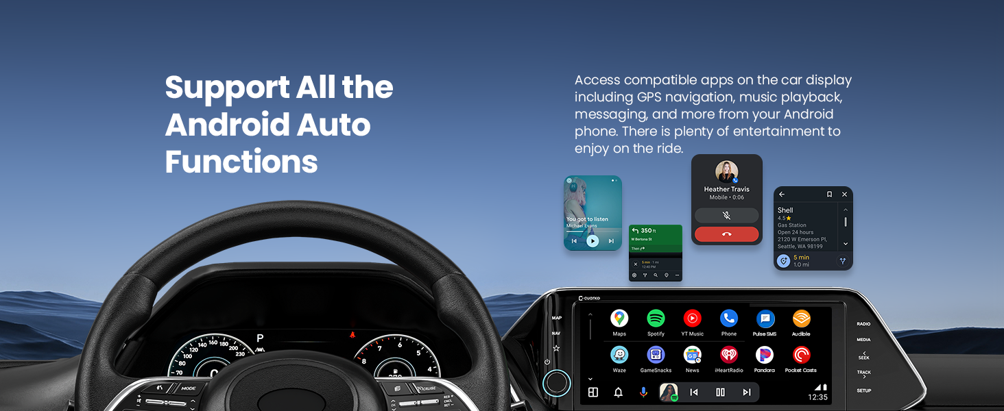 Wireless Android Auto Adapter. Support All the Android Auto Function