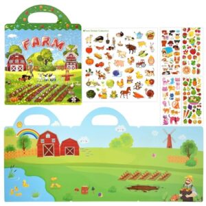 QAchoice Reusable Sticker Book for Kids Ages 3-6