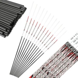 limaity 32 Inch Archery Carbon Arrows Shaft Spine 300/350/400/500/600/700/800 Inner diameter: 6.2mm for DIY Arrows for Compound Recurve Bow Hunting Shooting Practise