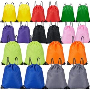 LOSYHU 20Pcs Drawstring Bags Backpack Bulk Sport String Bag Waterproof Sack Cinch Bag for Gym