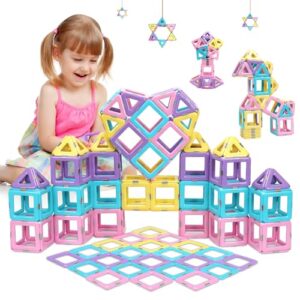 Dcsioike Magnetic Tiles Building Blocks Toys Gifts for 3 4 5 6 7+ Year Old Boys Girls