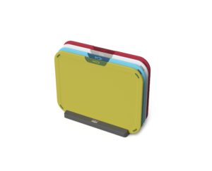 Joseph Joseph Duo Icon 4-piece colour coded Chopping Board Set with Storage Stand