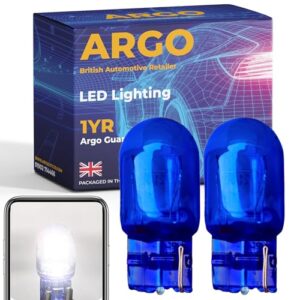 Argo 2 x DRL/Daytime Running Light/Headlight Side Light Reverse / T20 582 W21W 7440 Super Xenon White Upgrade Glass Car Van Wedge Bulbs 12