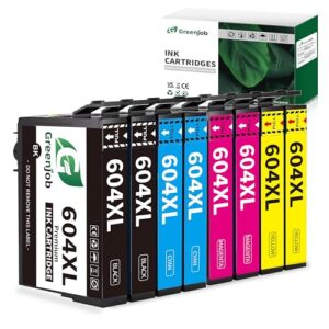 Greenjob 604XL Ink Cartridge Replacement for Epson 604 Ink Cartridges Multipack Compatible with Epson Expression Home XP-2200 XP-2205 XP-3200 XP-3205 XP-4200 XP-4205 Workforce WF-2910 WF-2930 (8 Pack)