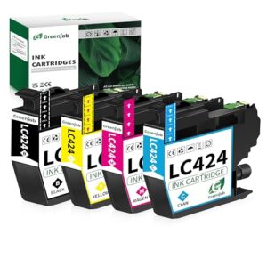 Greenjob LC424 Ink Cartridges Value Pack Compatible with Printer Cartridges Brother LC-424 LC-424VAL Multipack for Brother DCP-J1200W DCP-J1200WE (1 Black