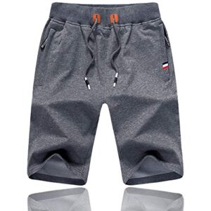 Tansozer Mens Gym Shorts Summer Sports Shorts Zip Pockets