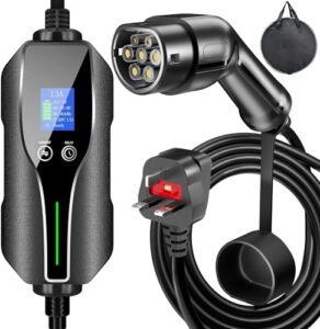 EV Charger Type 2 Charging Cable 3 Pin 8 Metre