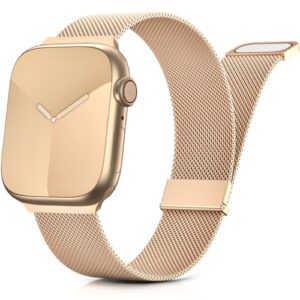Yoohoo Adjustable Metal Strap Compatible with Apple Watch Straps 42mm 44mm 45mm 49mm for Women Men