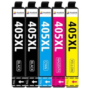 Hookink 405XL Ink Cartridge Multipack Compatible for Epson 405 XL Ink for Workforce Pro WF-7830DTWF WF-4820DWF WF-3820 WF-7840DTWF WF-4830DTWF WF-4820DWF WF-3825DWF WF-4825DWF WF-7835DTWF