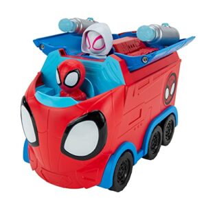 SPIDEY AND FRIENDS SNF0081 Web Spinning HAULER-8-Inch 3-in-1 Transforming Vehicle-Toys Featuring Your Friendly Neighbourhood Spideys
