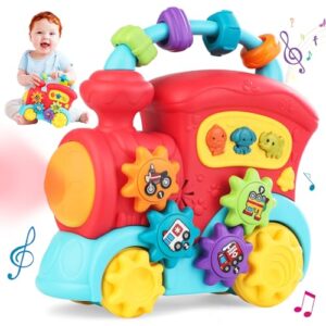 Ikaliwei Baby Toys for 1 Year Old Boys Girls Gifts with Light/Music Train Crawling Toddler Toys 12+ Months Learning Educational Musical Sound Light Up Infant Toys for Baby 18 Month Birthday Christmas