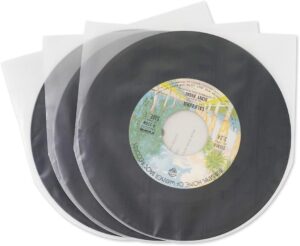 50PCS LP Vinyl Record Inner Sleeves 10 Inches Translucent Anti Static Plastic Round Bottom Protective Covers for Vinyl Records