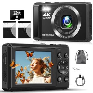 Digital camera 4K 44 MP Autofocus Compact Camera with 32G SD Card