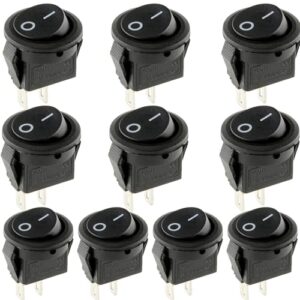 10pcs 12V Round Rocker Switch – 15mm On Off SPST 3A 250V Toggle For Car Boat Marine Auto - UMTMedia®