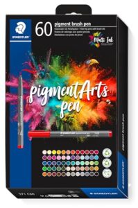 STAEDTLER 371 C60 Pigment Arts Brush Pen - Assorted Colours (Pack of 60)