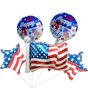 5Pcs American Flag Balloons 4th July Decorations
