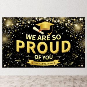 Lemicin Graduation Backdrop Banner Decorations - We Are So Proud of You Background Banner for Nursery Preschool Graduation Primary School Year 6 Leavers Party Decorations 70 x 43 inch