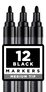 Black Paint pens for Rock Painting, Stone, Ceramic, Glass