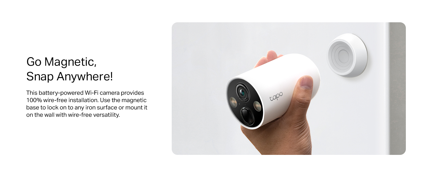 Smart Wire-Free Security Camera,2K QHD Live View,Colour Night Vision,IP66,Solar Panel Supported