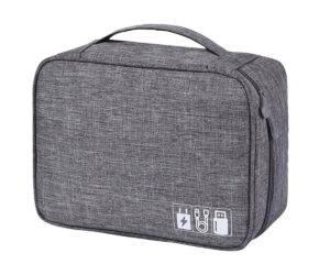 FAVORTALK Wire Organiser Travel Electronics Accessories Bag Portable Bag Large Capacity Tech Pouch for Small Gadget USB Charging Cable Charger Adapter Cable Organiser Bag