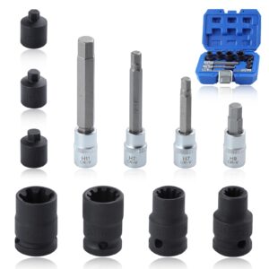 SPEEDWOX 11Pcs Brake Caliper Socket Set Impact Brake Caliper Special Socket Set and Bit Tool with Toolbox Brake Caliper Tool Fit for Benz BMW Audi Porsche H7 H8 H9 H11 10Pt 11.5Mm 15Mm 20Mm 7Pt 22Mm