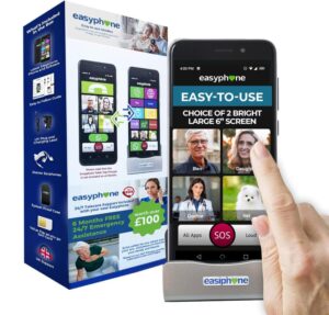 Easyphone Smartphone for Elderly with Tabletop Charger
