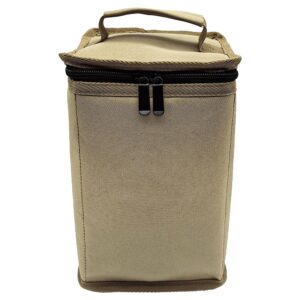 ASIEIT Fuel ​Cylinder Storage Bag 600D Oxford Cloth Butane Fuel Canister Cover Anti-Collision Camping Lantern Gas Bag with Handle for Outdoor Camping Cooking Travel Picnic (Small Khaki)