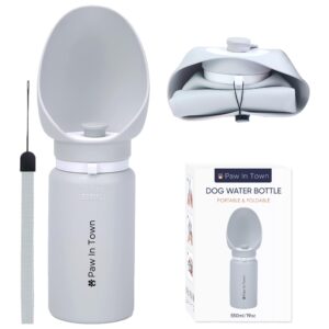 PawInTown Silicone Dog Water Bottle - Comfortable Easy Drinking