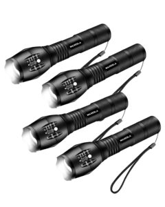 Maxesla 4 Pack LED Torch 2000 Lumens Gifts for Men Dad Kids