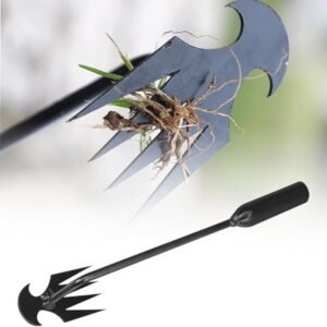 77Tkiop 4 Teeth Manganese Steel Forged Hand Weeder - Lightweight Uprooting Weeding Tool