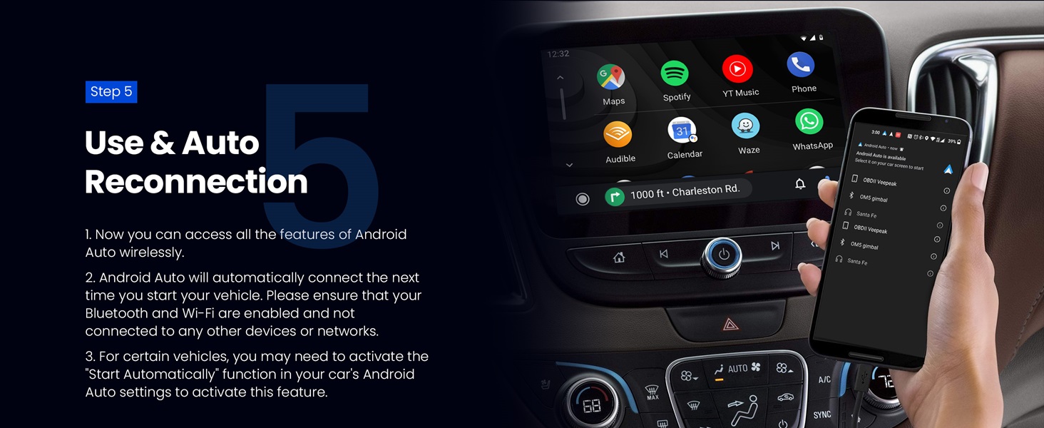 Wireless Android Auto Adapter UK. USE&Reconnection